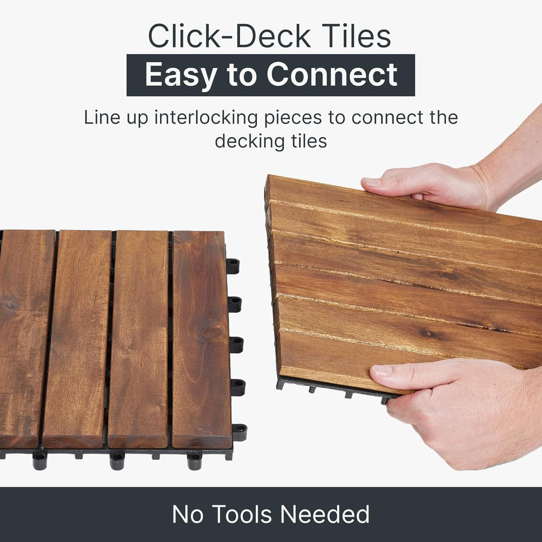 The Famous Click-Deck Hartholz-Terrassenfliesen, Terrasse, Balkon, Dach, Whirlpool, Fliesenboden (18