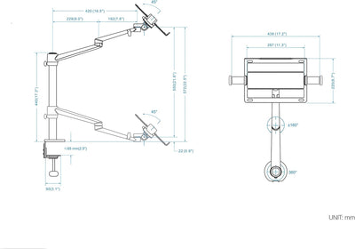 Thingy Club Laptophalterung 30–43,2 cm (12-17 Zoll) Laptop, höhenverstellbar Einarmig, silberfarben,