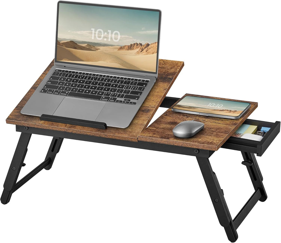 SONGMICS Laptoptisch, Laptopständer, Frühstückstablett, klappbare Beine, für Bett und Sofa, höhenver