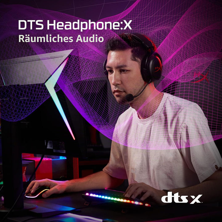 HyperXCloud Core-KabellosesGaming-HeadsetfürPC,DTSHeadphone:XSpatialAudio,Memoryschaum-Ohrpolster,ro
