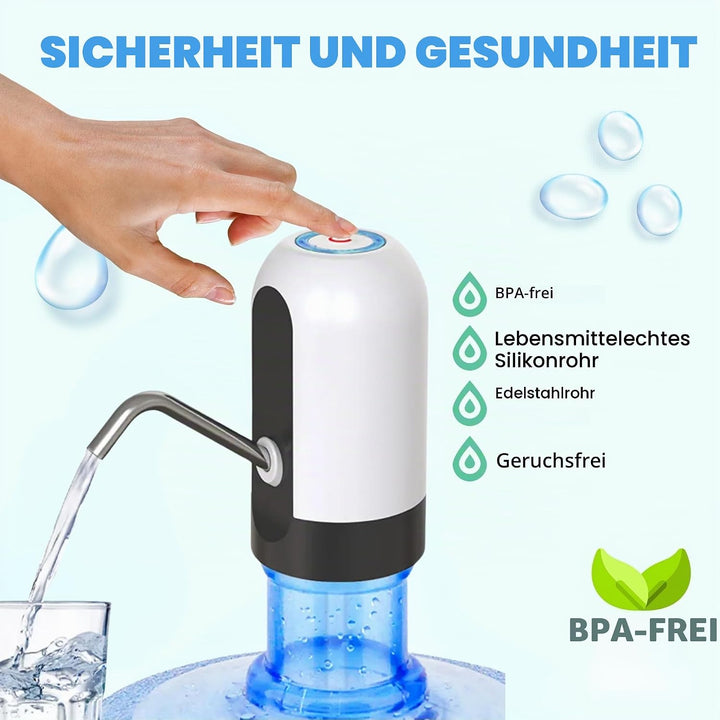 Wasserspender, elektrischer Wasserhahn für Kaltwasserkanister, Dosierpumpe mit zwei Adaptern, 5,7 l,