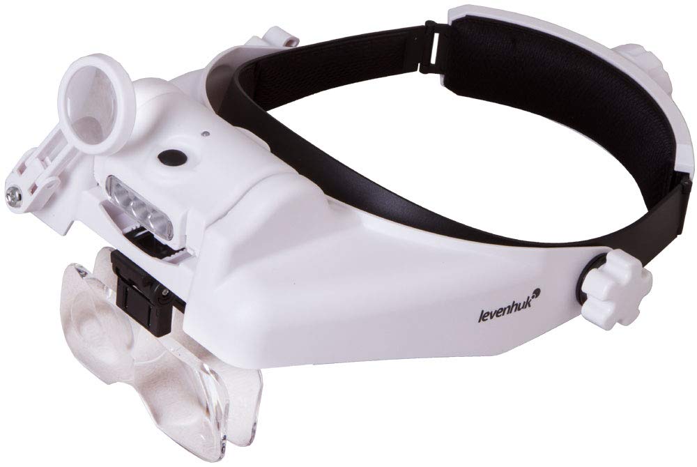 Levenhuk Zeno Vizor HR6 Per USB Wiederaufladbare Lupe — Kopfband-Lupenbrille mit LED-Licht und 1- /1