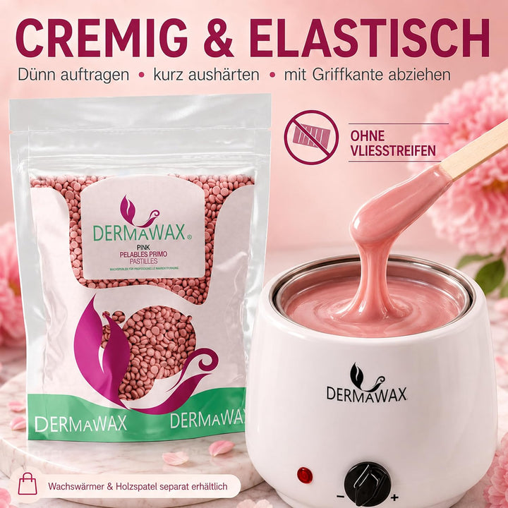 Dermawax 1 kg Pink Wachsperlen Heisswachs Waxing Perlen zur Haarentfernung Anwendung ohne Wachsstrei