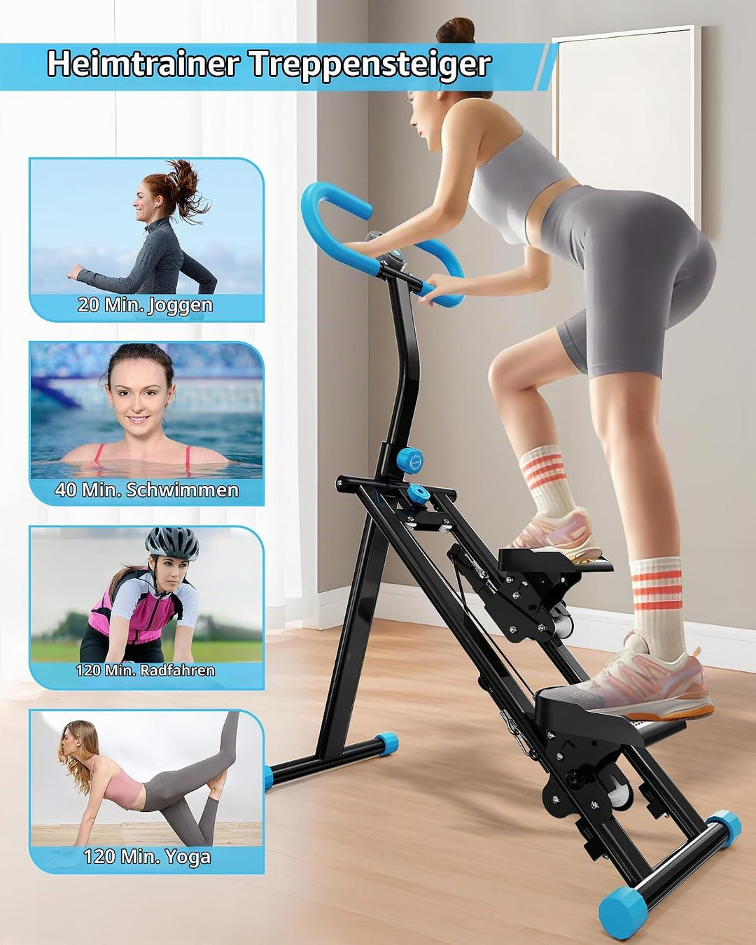 Vertikale Klettermaschine,Stair Stepper für Home Gym Übung,Vertical Climber Trainingsgerät mit Griff