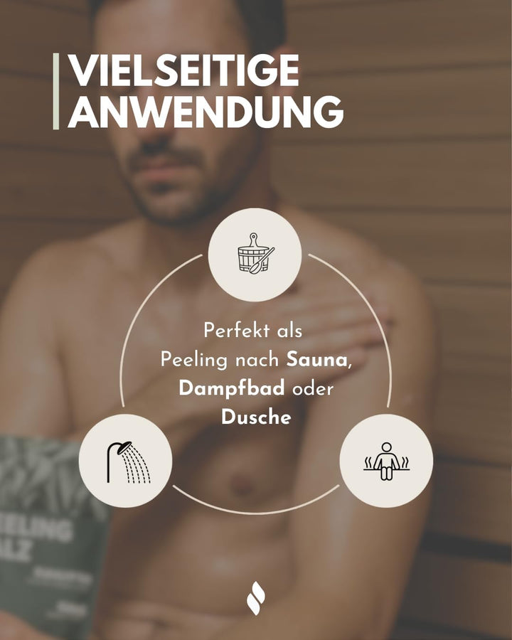 frihed. Wellness Salz Mix - Salzpeeling für Männer und Frauen - Dusch- und Körperpeeling für Sauna,