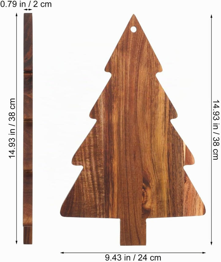 Hemobllo Weihnachtsbaum Charcuterie Brett Holz–38cm x 24cm Käse Schneidebrett, Servierplatte für Wur