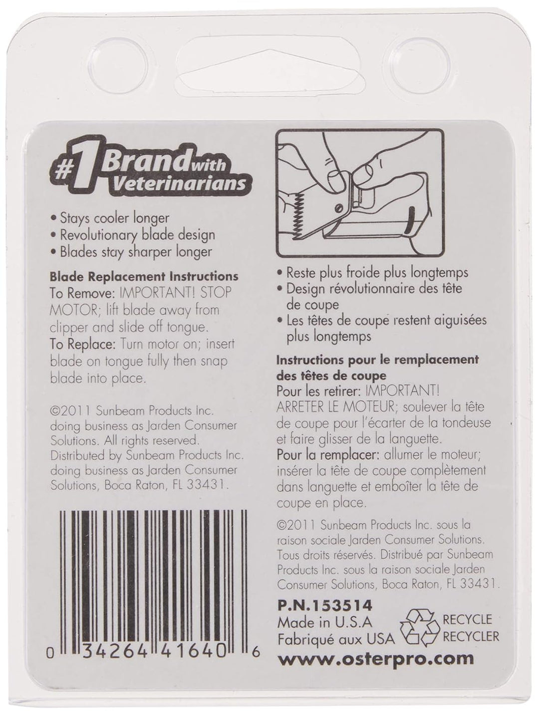 Oster 78919-186 Scherkopf Nummer 4F Length 9,5 mm Scherkopf 4 F; Schnittlänge 9,5 mm, Scherkopf 4 F;