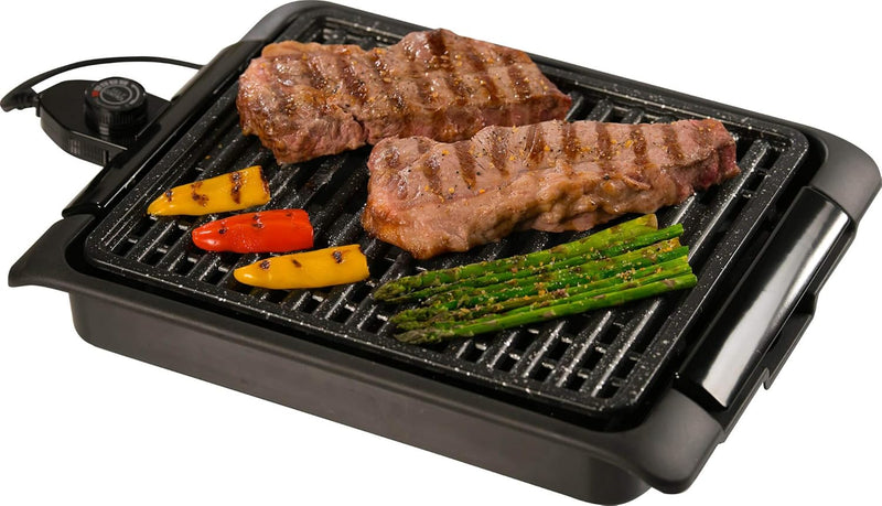 Tischgrill mit 1250 Watt, Starlyf Smokefree Grill, Thermostat, herausnehmbare Auffangschale Spülmasc