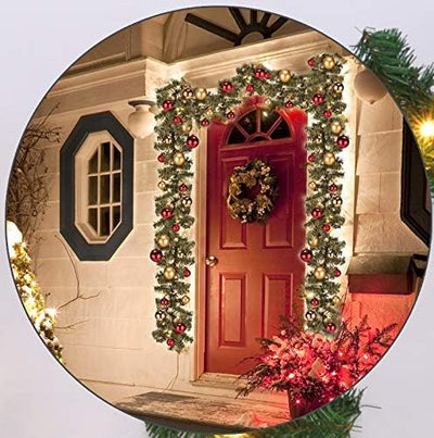 Bambelaa! Tannengirlande Grün Weihnachtsdeko Beleuchtet Künstlich Mit Lichterkette Weihnachten Dekor