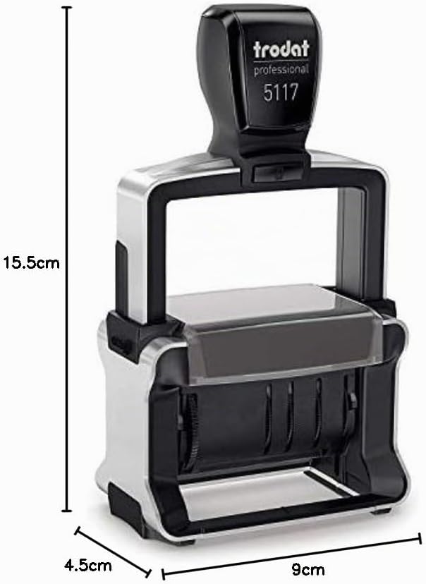 Trodat Professional 5117 Wortbandstempel mit Lagertexten und Datum, Abdruck ca. 48 x 4 mm, Schwarz,
