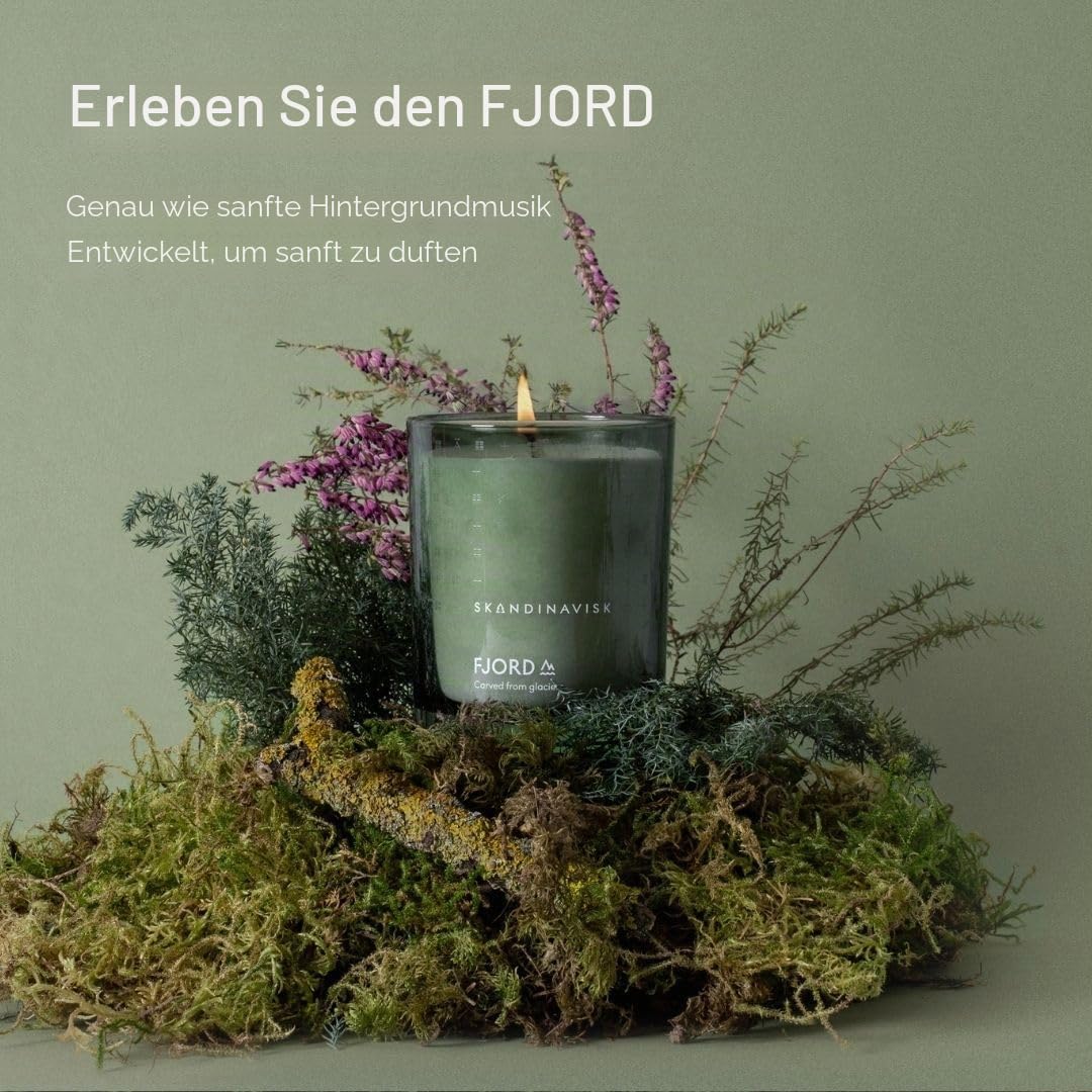 Skandinavisk FJORD Mini Duftkerze. Duftnoten: Apfel- und BirnenbluÌˆte, ObstgartenfruÌˆchte und rote