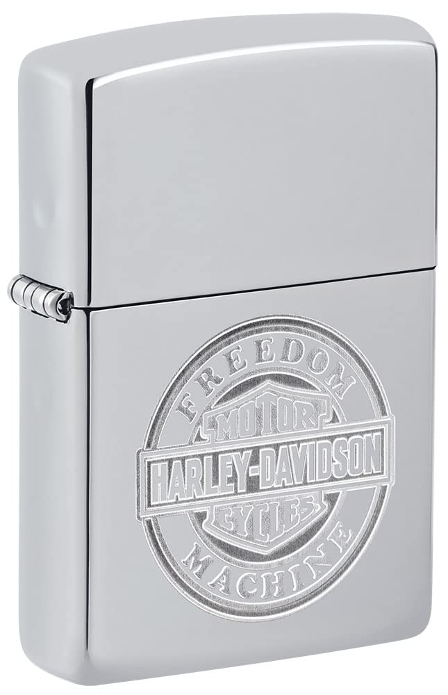 Zippo Sturmfeuerzeug - Modell Freedom Machine - High Polish Chrome Finsih - Nachfüllbar - Wiederverw