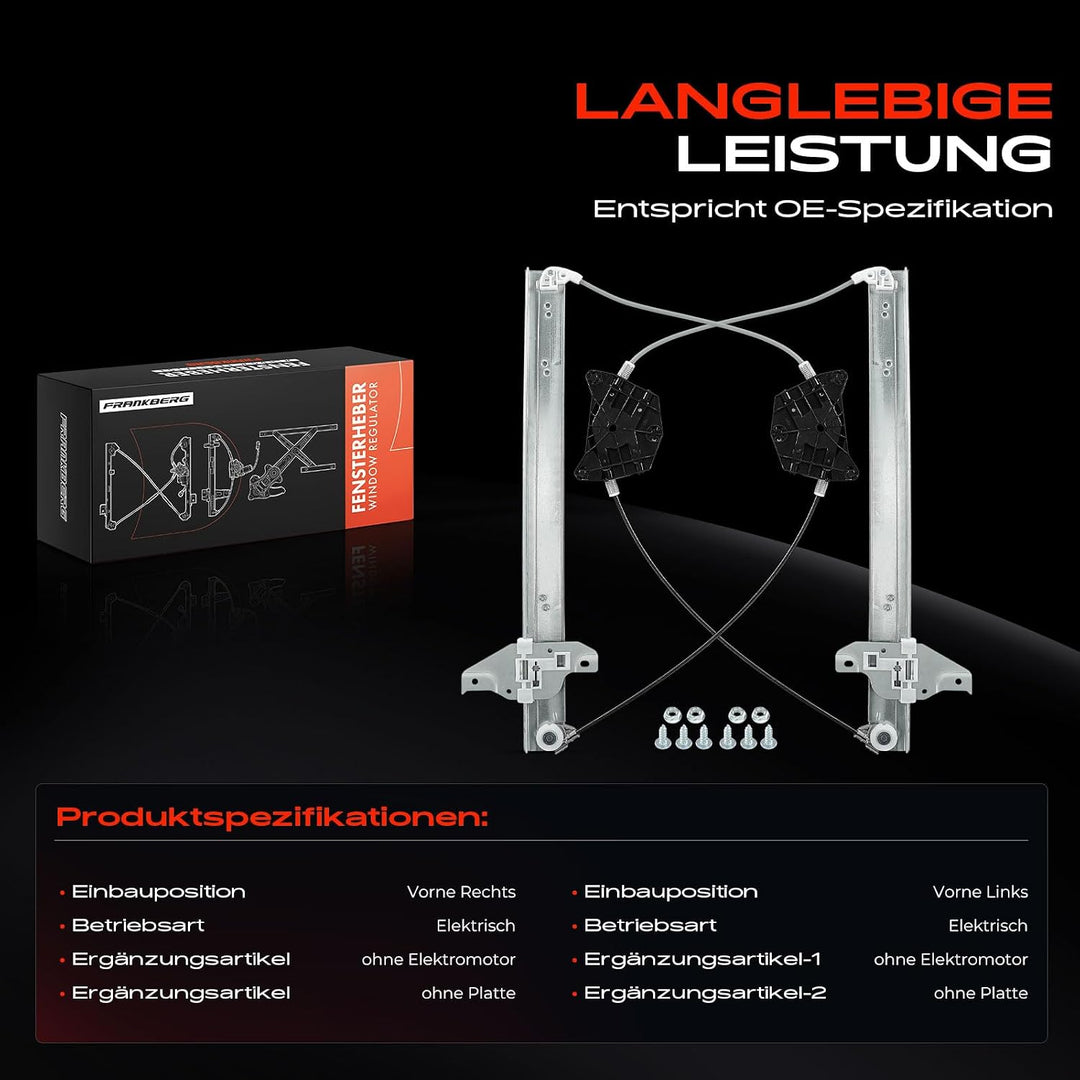 Frankberg 2x Fensterheber Elektrisch Ohne Motor Vorne Links Rechts Kompatibel mit 407 6D 407 SW 6D 6