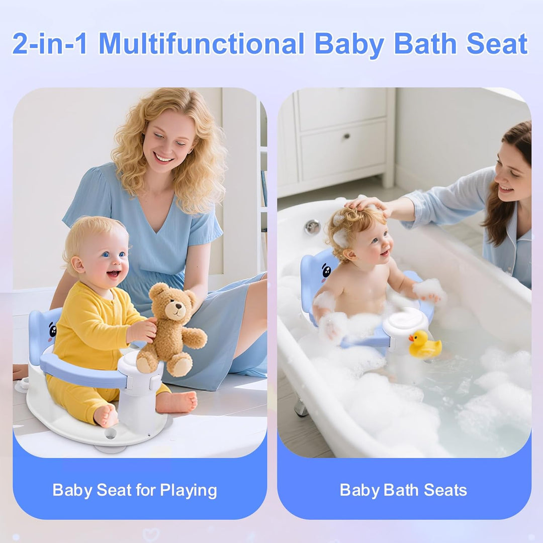 Badewannensitz Baby ab 6 Monate, Baby Badesitz mit 4 Saugnäpfen,Bath Seat für Dusche Oder Badewanne,