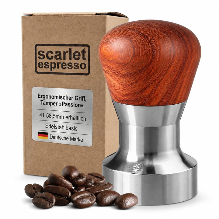 scarlet espresso | Tamper »Passion« für Barista; mit ergonomischem PVC- oder Edelholzgriff nach Wahl