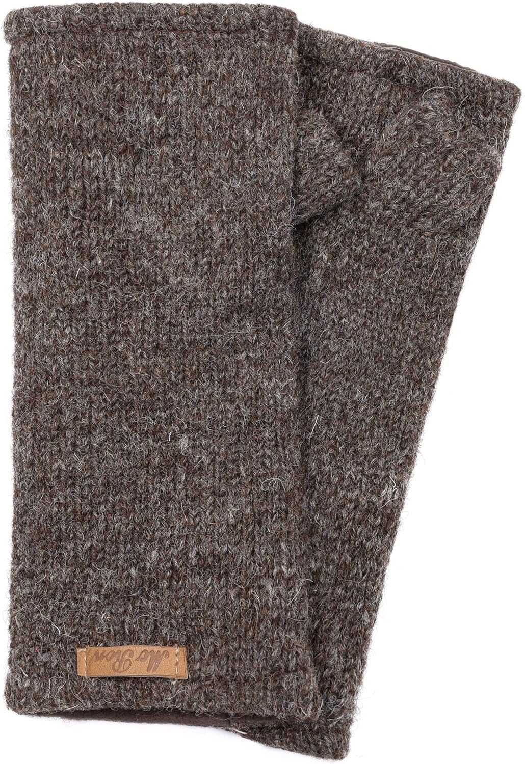 McRon Damen Gefütterte Pulswärmer Modell Reka Naturdunkelbraun, Naturdunkelbraun