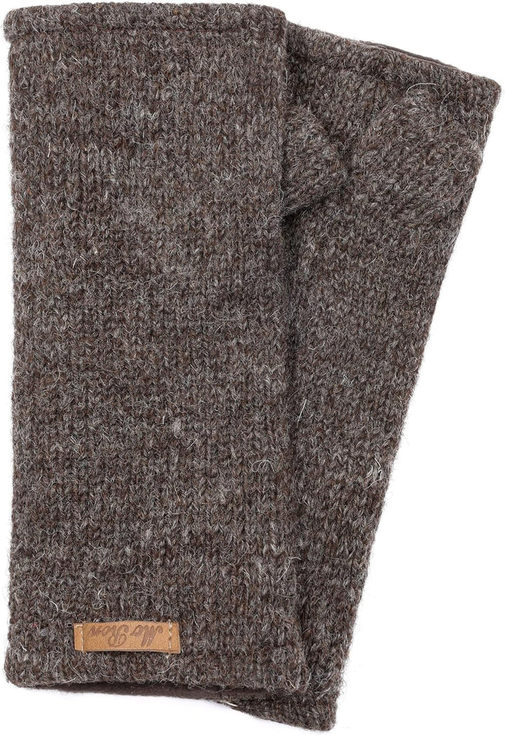 McRon Damen Gefütterte Pulswärmer Modell Reka Naturdunkelbraun, Naturdunkelbraun