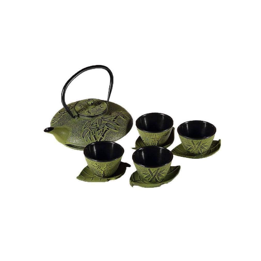 Teeservice aus Gusseisen, Bambus Gusseisen Servierset - Bambus Bambus, Grün., Bambus, Grün.