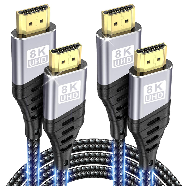 HDMI 2.1 Kabel 8K 2Meter (2 Stück), HDMI Kabel Ultra Highspeed 48Gbps 8K@60Hz eARC HDCP 2.2&amp;2.3 DTS:
