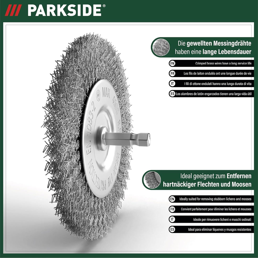 Parkside Metallbürste und Nylonbürste für Fugenbürste |Ersatzbürsten-Set zur Entfernung von Flechten