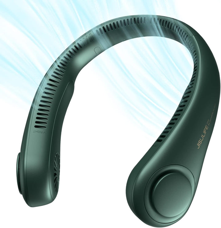 JISULIFE Tragbarer Hals-Ventilator, Hands Free Bladeless Fan, 4000 mAh Batteriebetriebener Persönlic