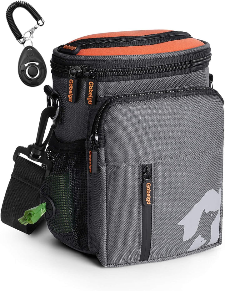 Gobeigo Hundeleckerlis Tasche und Trainingsklicker, Leckerli Tasche für Hunde, Leckerlibeutel mit Ko