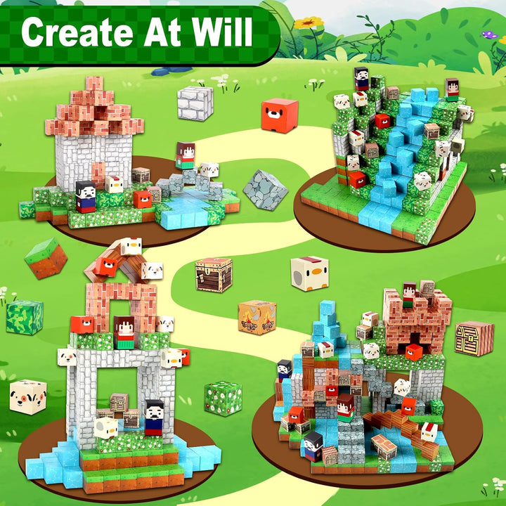 Magnetische Bausteine, 150 Stück Magnetisches Spielzeug Blöcke, Magnetische Bausteine Bauspielzeug,