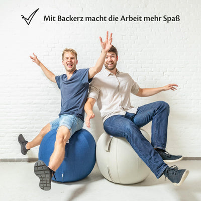 Backerz® Sitzball 65 cm - Ergonomische Sitzmöbel für Büro und Heimbüro - Langlebiger Stoff, Gymnasti
