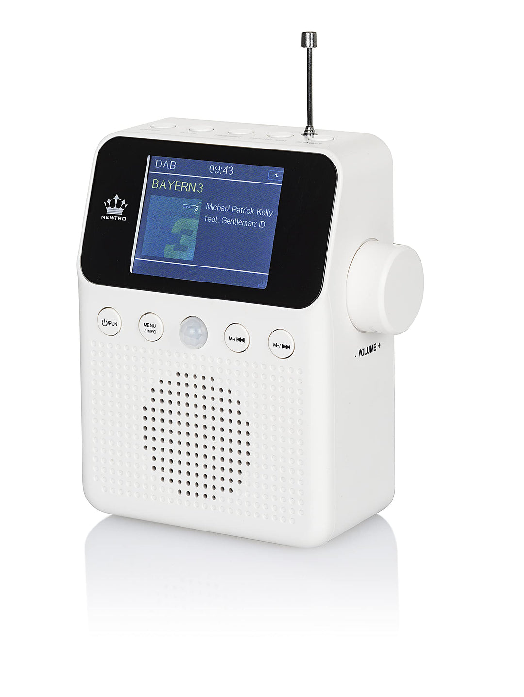 NEWTRO DAB STECKDOSENRADIO Color MIT BEWEGUNGSMELDER INKL. AKKU, portables Radio, ideales Badradio m