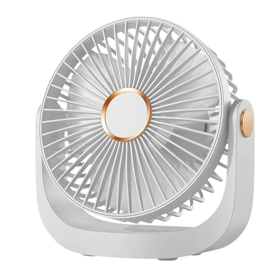 Schreibtischventilator mit Nachtlicht, tragbarer, leiser Ventilator mit USB-Akku, 360° drehbar, 5 Ge