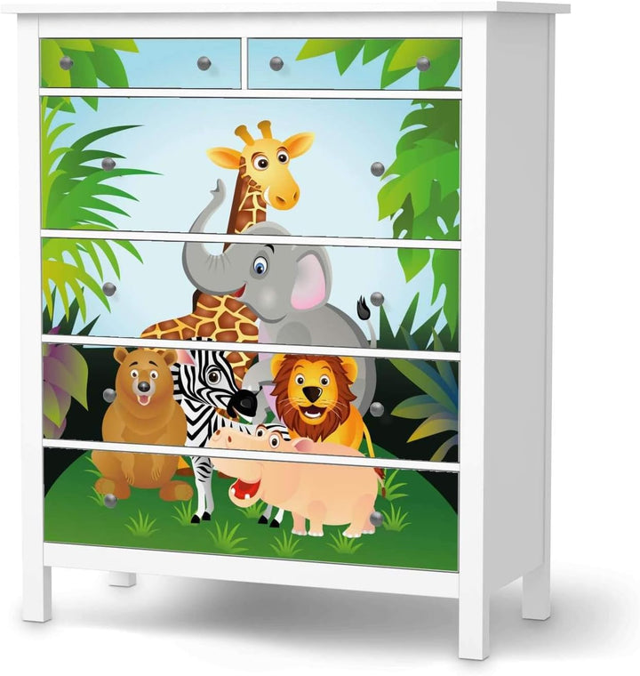 Möbelfolie für Kinder - passend für IKEA Hemnes Kommode 6 Schubladen I Tolle Möbelsticker für Kinder