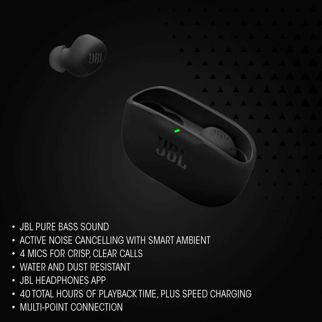JBL Wave Buds 2, Kabellose Bluetooth-In-Ear-Kopfhörer mit Noise-Cancelling, 40 h Wiedergabe, Smart-A