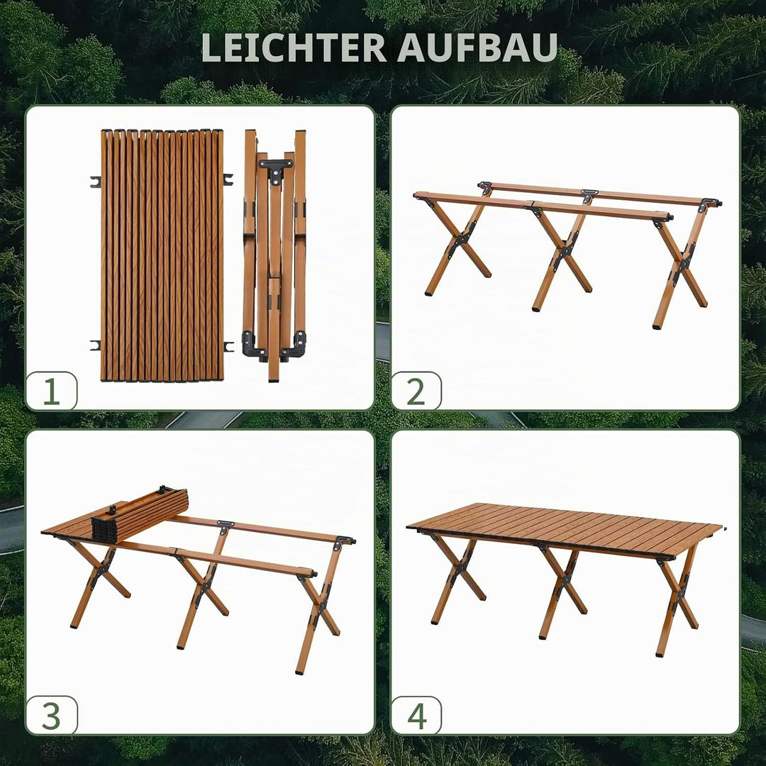 Camping-Tisch, Picknick-Tisch, Klappbar mit Aufbewahrungstasche, Tragbar, Geeignet für Camping, Pick