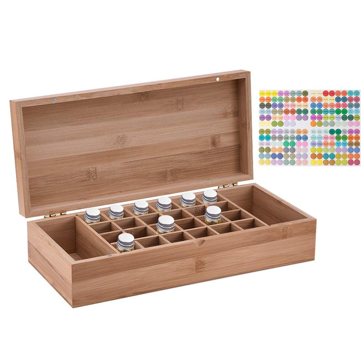 RoseFlower Bambus Ätherisches Öl Organisator Behälter Duftöle Display Ständer, 26 Löcher Aufbewahrun