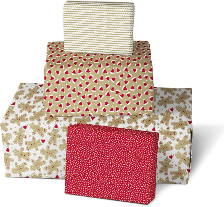 Clairefontaine 223897AMZC - Karton mit 12 Rollen Geschenkpapier Kraft 70g, 2x0,70m, ideal für Weihna