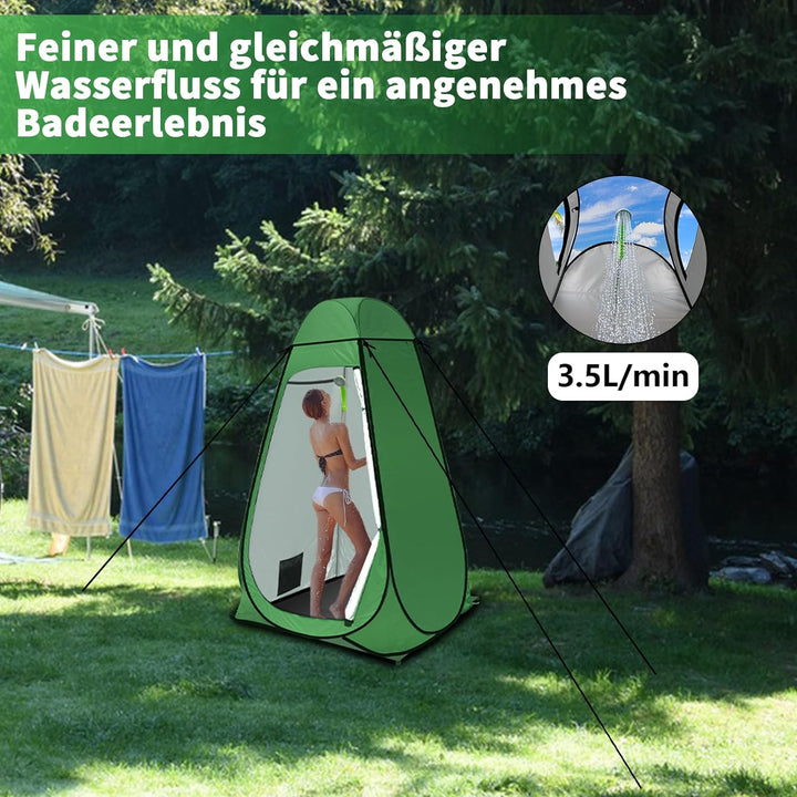 LIBERRWAY Campingdusche, Aussen- und Inneneinsatz Camping Dusche mit Wiederaufladbarer Akku/Jetkopf,