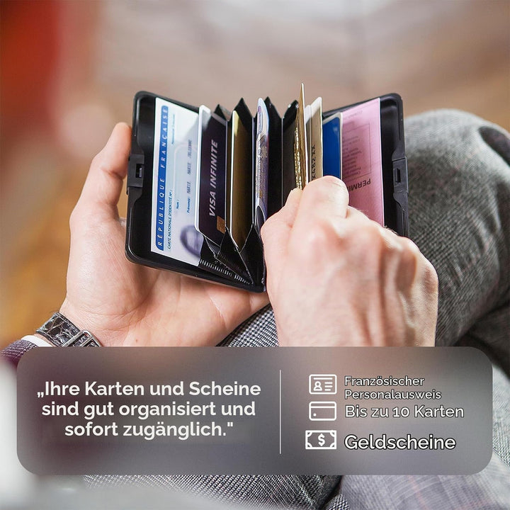 ÖGON Smart Wallets - Aluminium Geldbörse Big Stockholm - RFID Blockierung Kartenetui - Bis zu 10 Kar