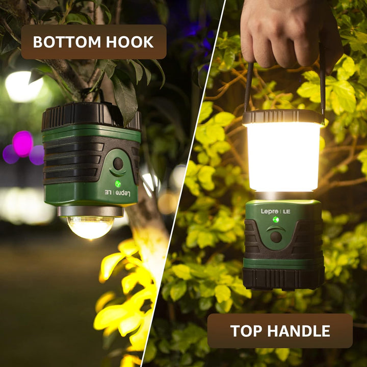 LE LED Campinglampe Tragbar, Superhell wiederaufladbare Suchscheinwerfer mit Bügel und Haken, 4 Hell