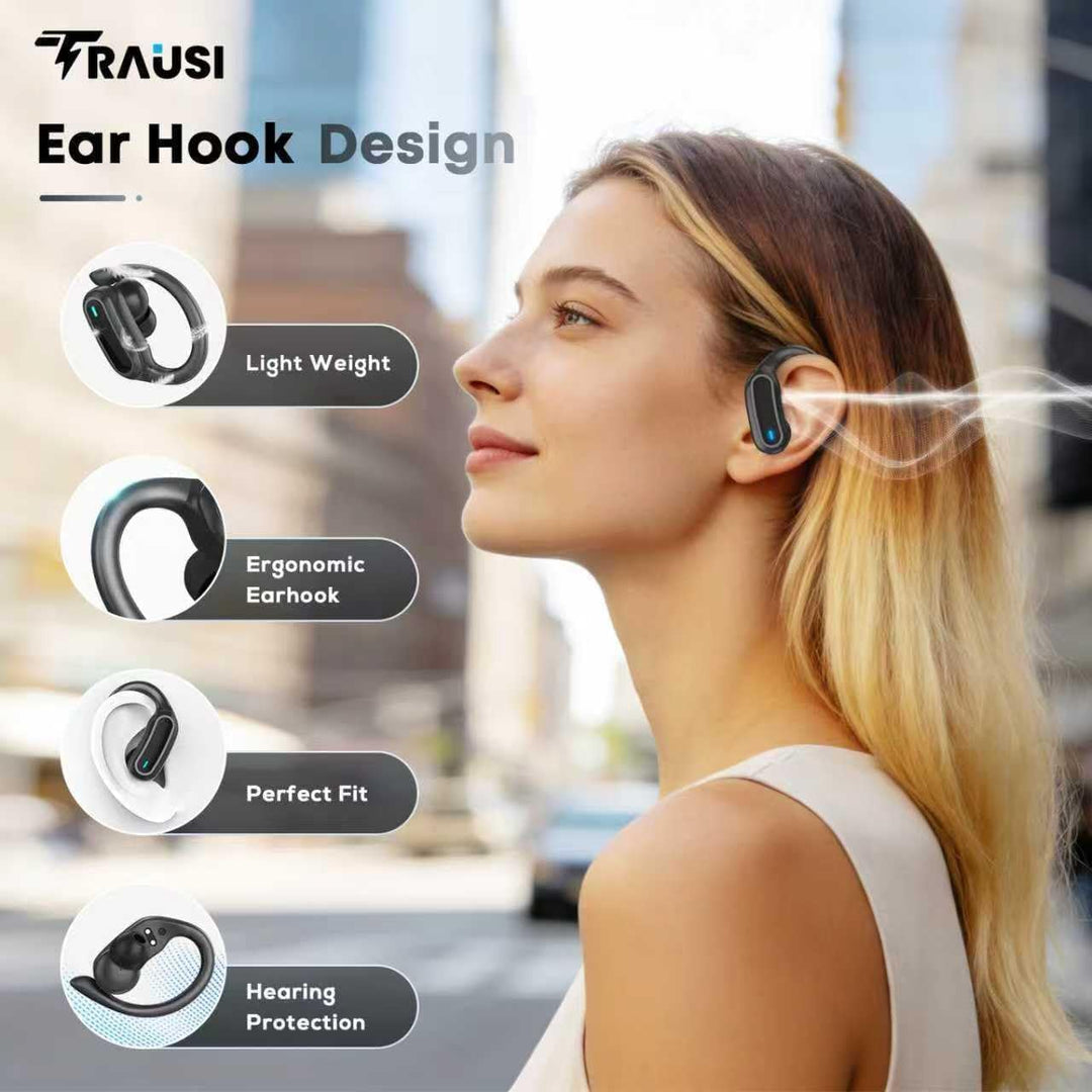 TRAUSI Kabellose Bluetooth-Kopfhörer, Bluetooth 5.3 Stereo, Over-Ear-Kopfhörer, Mikrofon mit Geräusc