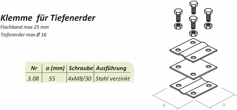 Tiefenerder Erder Erdung SET Ø16mm V2A Edelstahl - Längenauswahl (Ø16 SET 9,0 6x1500mm), Ø16 SET 9,0
