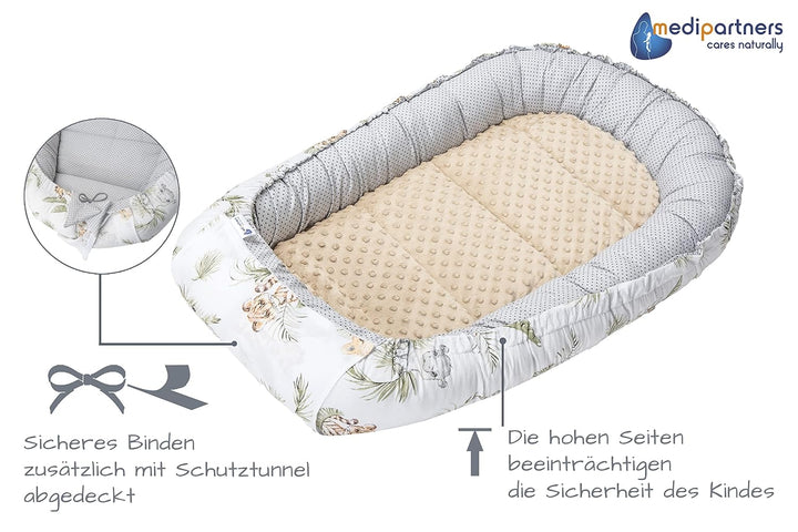 Medi Partners 5 teilig Babynestchen Set Babynest 100x60x15 herausnehmbarer Einsatz Bett Kuschelnest