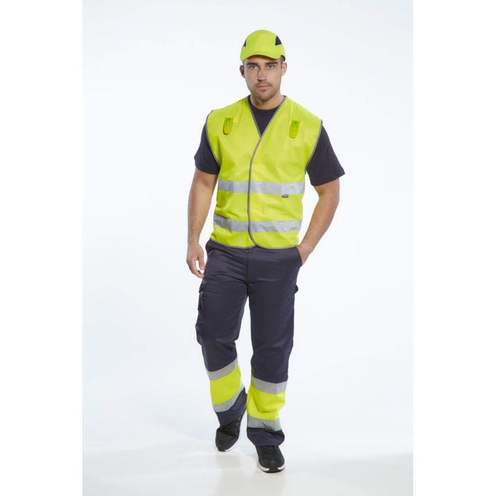 Portwest 2-farbige Warnschutz-Combat Hose, Grösse: XL, Farbe: Orange/Marine, E049ONRXL