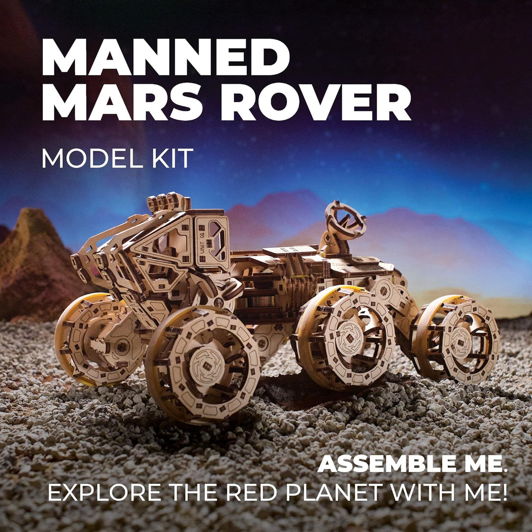 UGEARS Bemannter Mars Rover - Modellbausatz Erwachsene - 3D Holzpuzzle Mars Rover - Modellbau Holzba