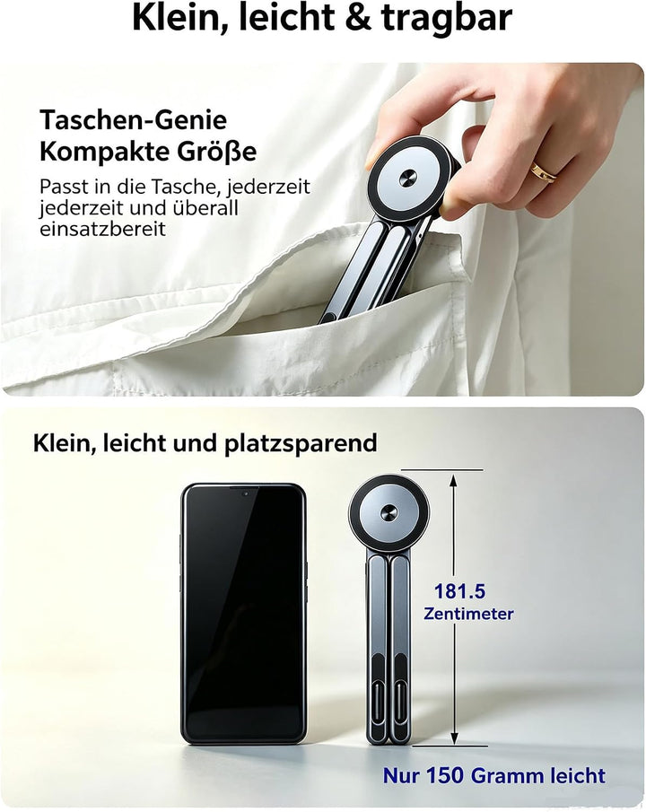 Tragbarer, klappbarer Laptopständer aus Aluminium mit Magnetfunktion, 8-Fach höhenverstellbar, schne