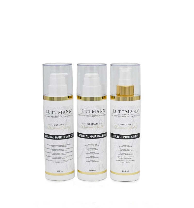 Bergmann Pflegeset Shampoo + Balsam + Bürste - für Perücken Haarteile Haarsysteme Toupets Fulllacewi