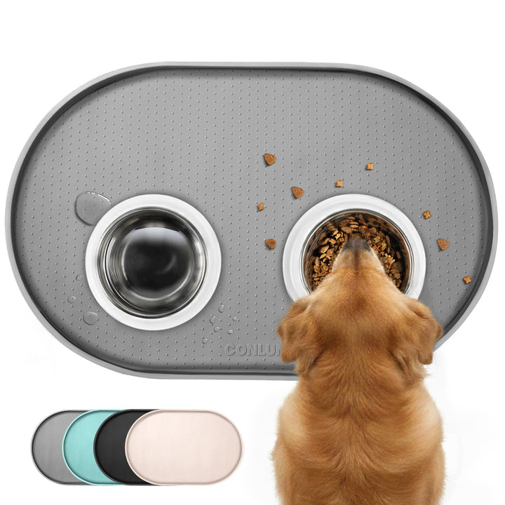 Conlun Napfunterlage Hund,1,2cm Hohe Ränder Futtermatte Katzen zur Vermeidung von Verschüttungen,BPA