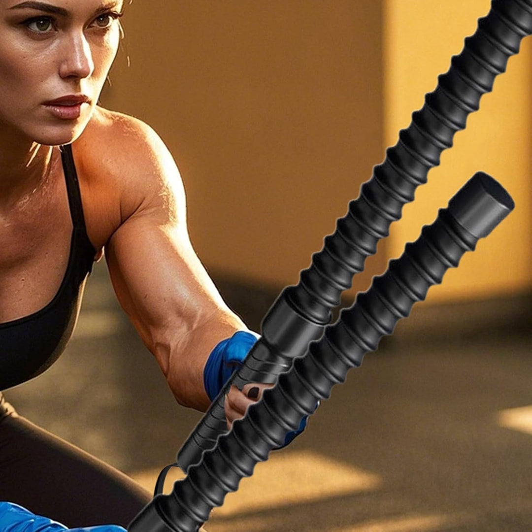 Battle Ropes, Seillose Kampfseile, Schwingseil Ohne Kabel Mit Non-Slip Griff Leicht & Tragbar Für Kr
