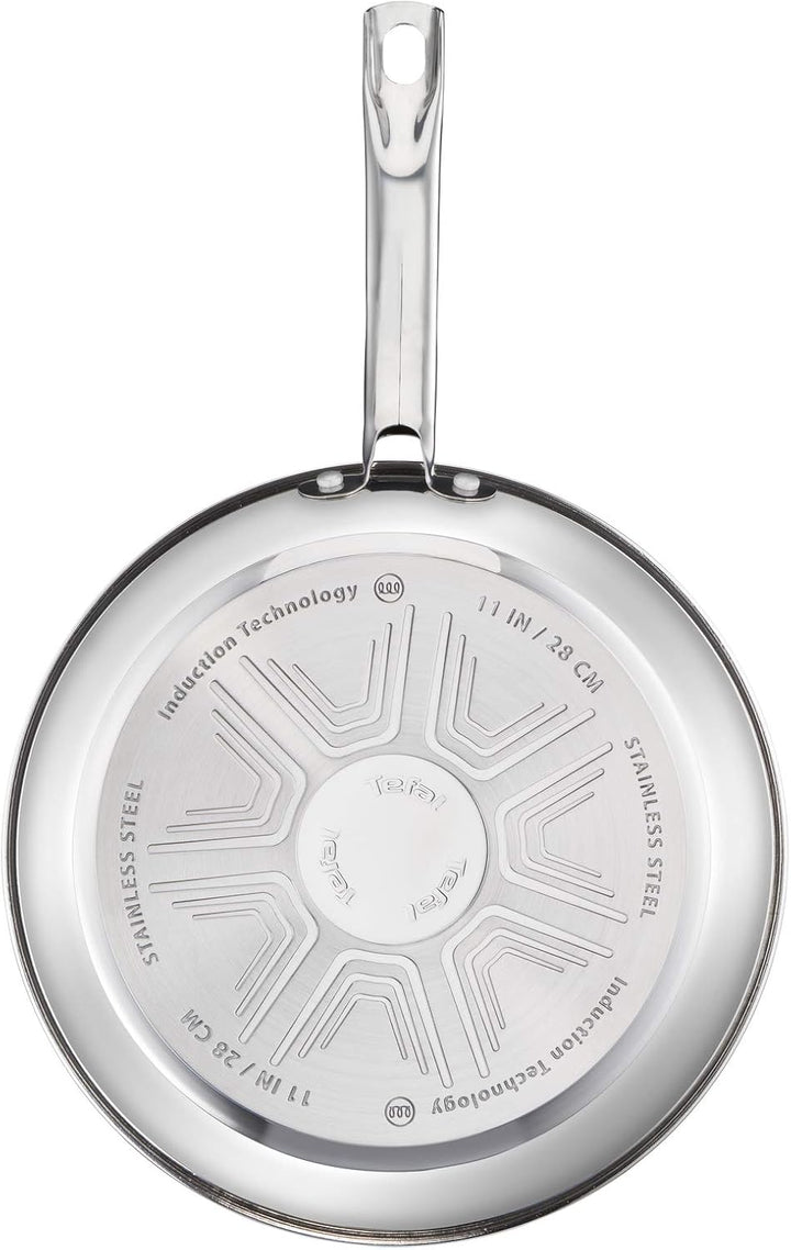 Tefal Intuition A703S314 Pfannenset aus Edelstahl, 20/24/28 cm, Induktion, antihaftbeschichtet, 3 St