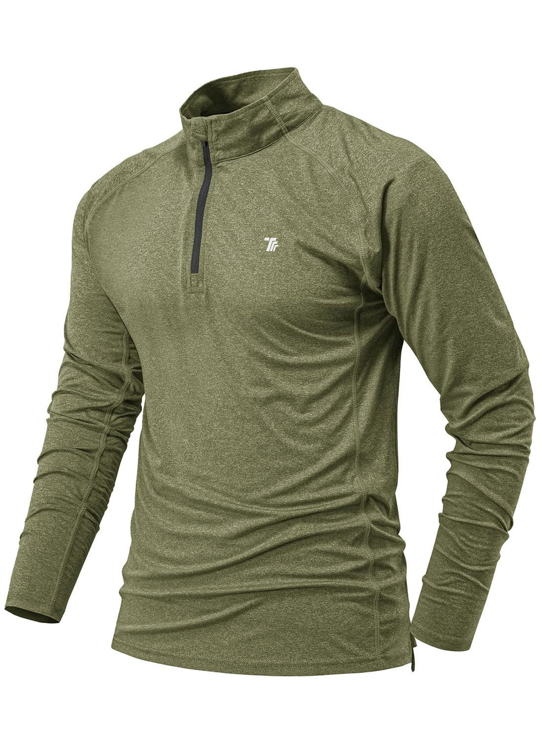 YSENTO Herren Laufshirt Langarm Sportshirt Atmungsaktiv Schnelltrocknend Leicht Funktionsshirt mit 1