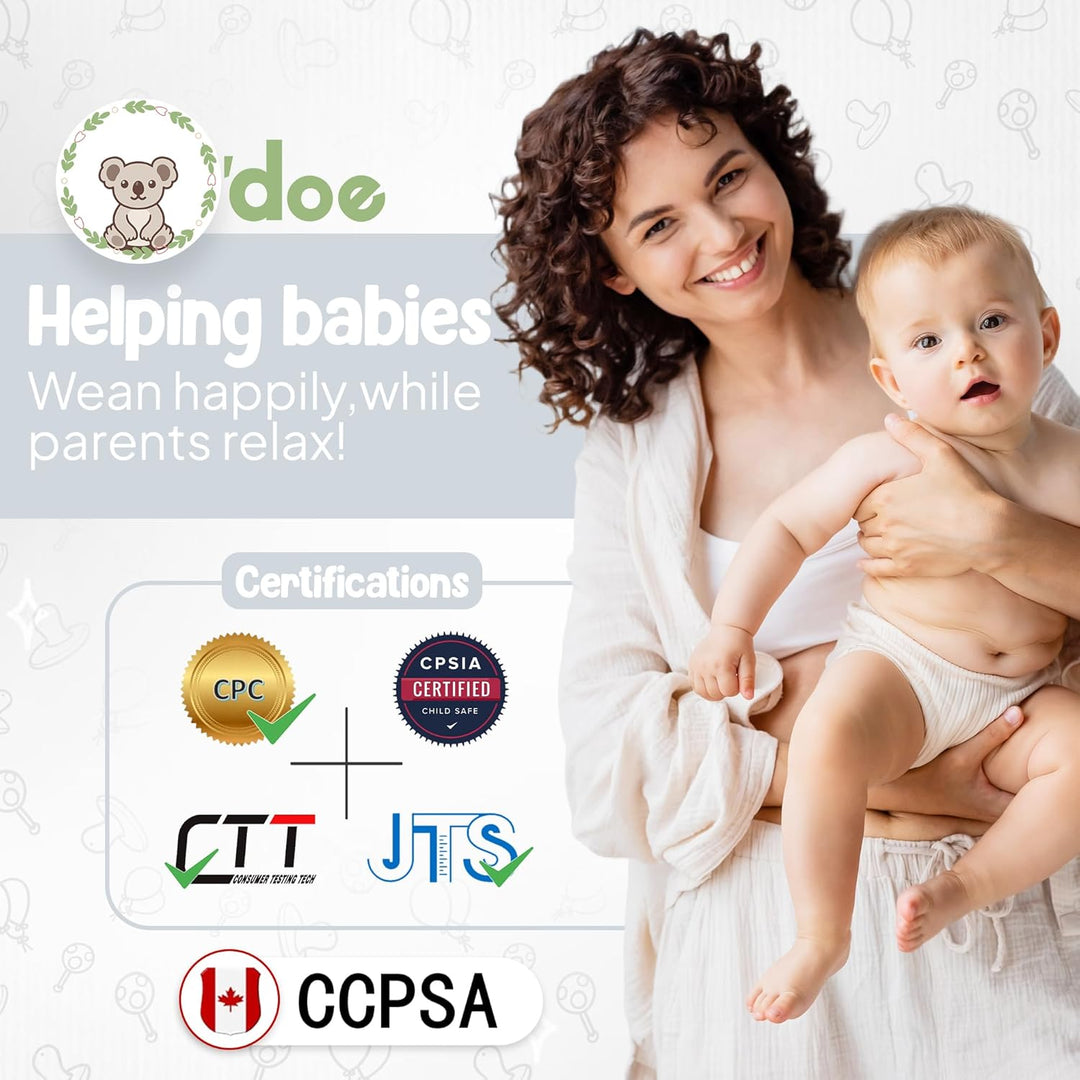 O'doe 11-teilig Baby LED-Entwöhnungszubehör für Kleinkinder, Babyfütterungsset | Saugnapf-Silikon-Ba